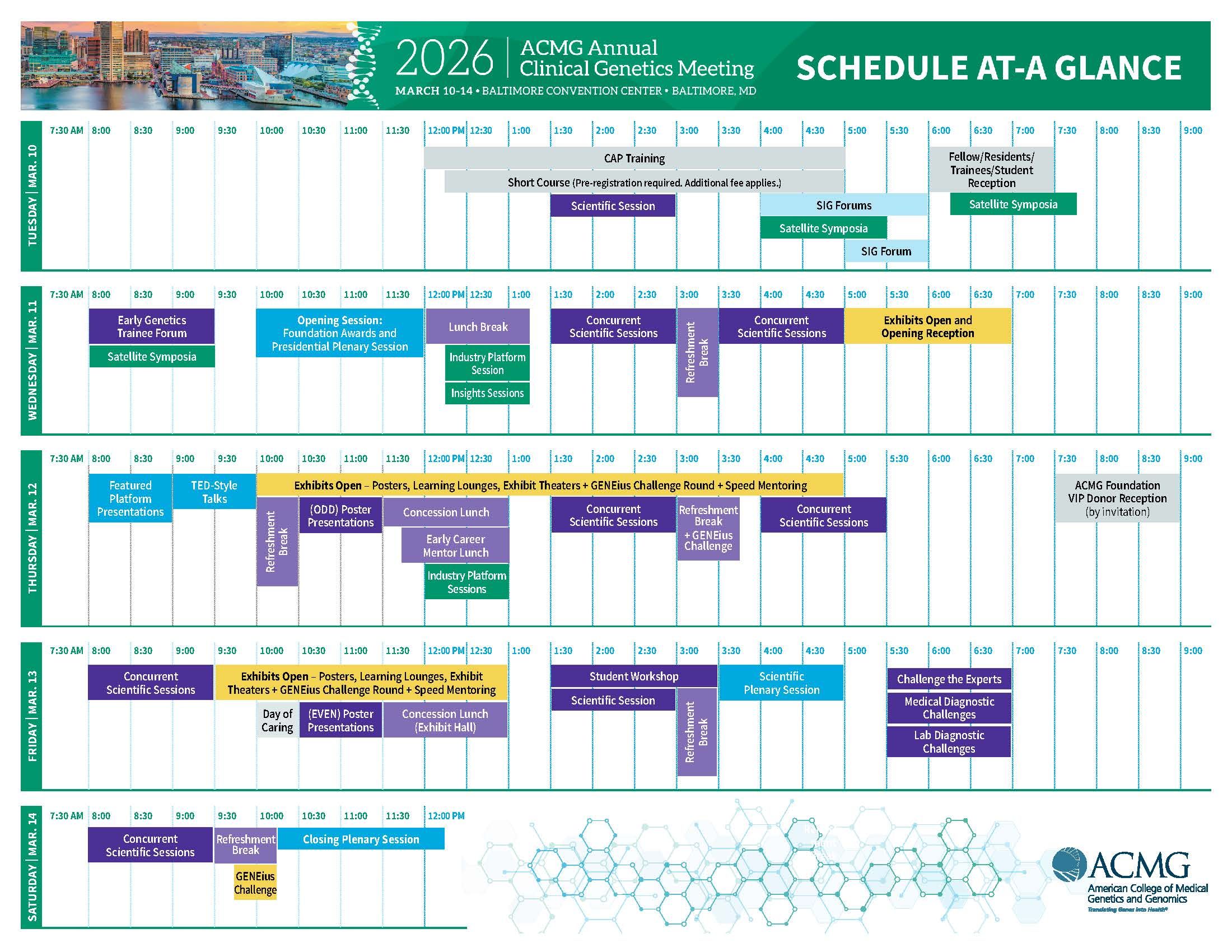 Schedule At a Glance